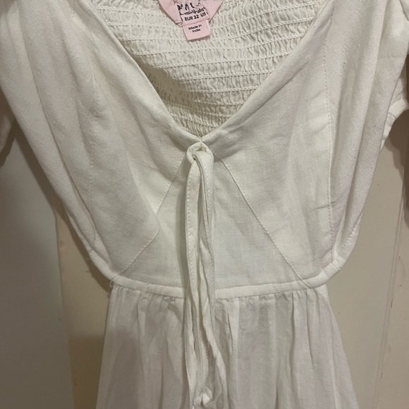 NWOT ASOS Miss Selfridge Petite Cut Out Cotton Flax Mini Dress in Ivory - Picture 8 of 8